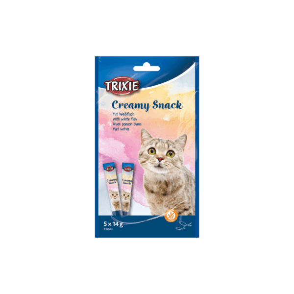 Creamy Snacks with White Fish (5×14 g Sachets) by Trixie